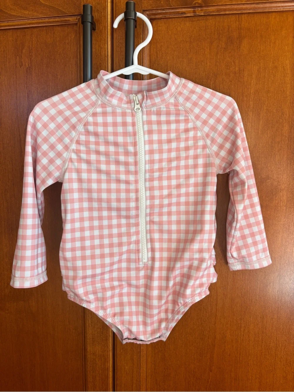 Janie and Jack Pink Gingham One-Piece Swimsuit